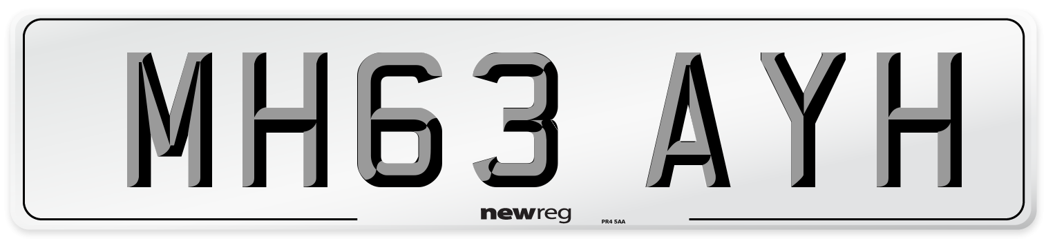 MH63 AYH Number Plate from New Reg
